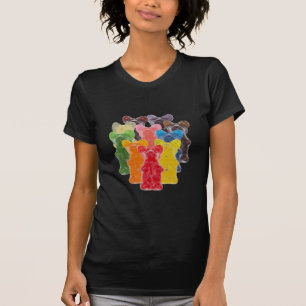 Camiseta arco-íris cores doce amante doce ursinho