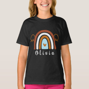 Camiseta Arco-íris Cute Boho com Nome Personalizado