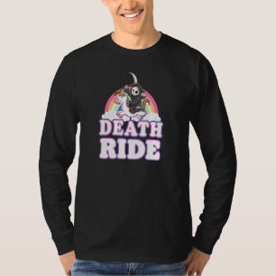 Camiseta Arco-íris da Morte Grim Reaper Montando Cavalgada