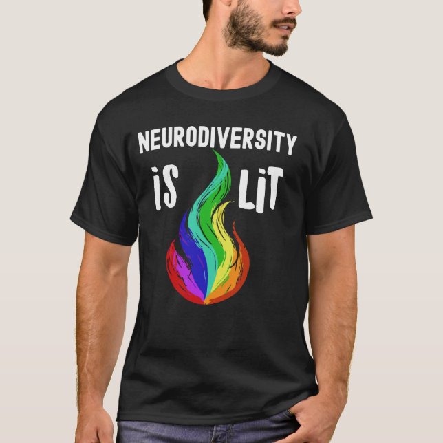 Camiseta Arco-íris da Neurodiversidade Tourette TDAH Autism (Frente)