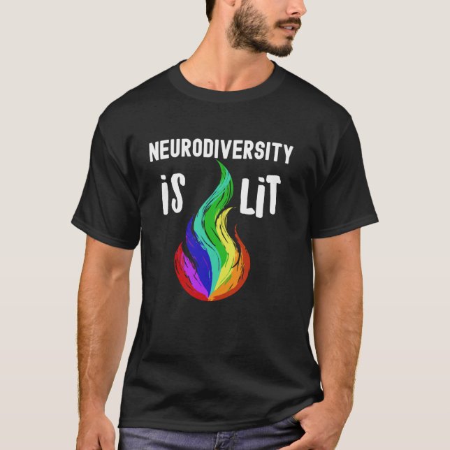 Camiseta Arco-íris da Neurodiversidade Tourette TDAH Consci (Frente)