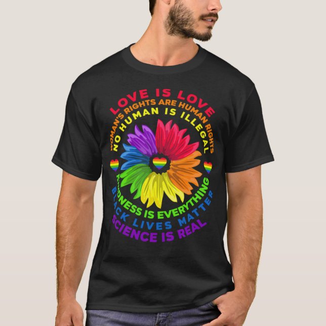 Camiseta Arco-Íris de Direitos Humanos LGBT -escala padrão- (Frente)
