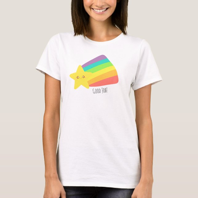 Camiseta Arco-Íris de Estrelas Bonito (Frente)