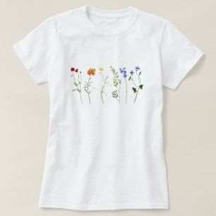Camiseta Arco-íris de Flores Silvestres Orgulho LGBTQ