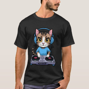 Camiseta Arco-Íris de Gato DJ Casa de Música Kitty