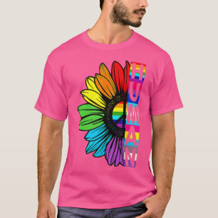Camiseta Arco-Íris de Girassol Humano Premium