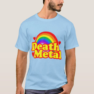 Camiseta Arco-Íris de Metal Mortal Engraçado (aparência ang