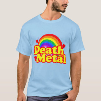 Camiseta Arco-Íris de Metal Mortal Engraçado (aparência ang