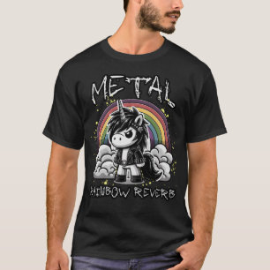 Camiseta Arco-Íris de Metal Pesado Reverter Kawaii Anime Es