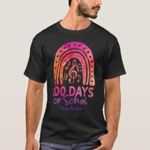 Camiseta Arco-íris de Música 100º Dia de Aula Professor de
