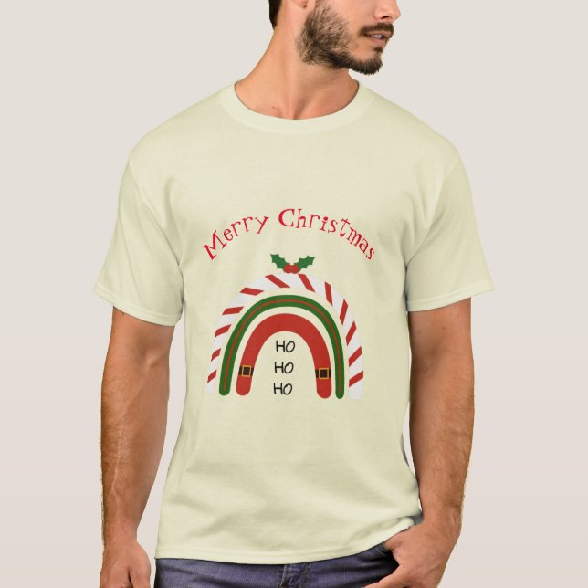Camiseta Arco-Íris de Natal Deixe nevar (Frente)