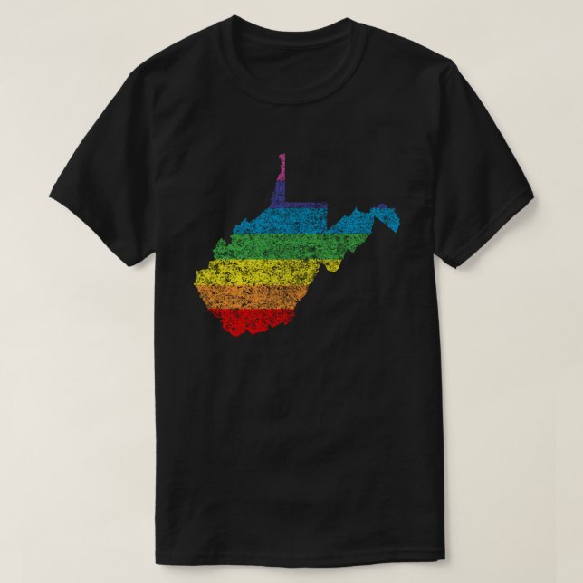 Camiseta arco-íris de West Virginia (Frente do Design)