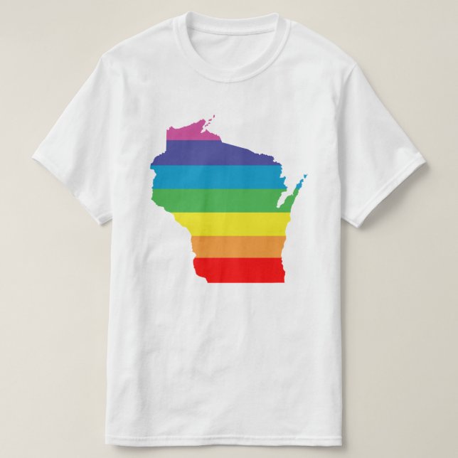 Camiseta arco-íris de Wisconsin (Frente do Design)