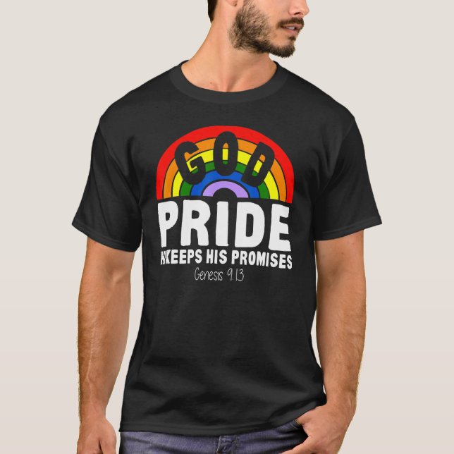 Camiseta Arco-Íris Deus Orgulho Ele Mantém Suas Promessas G (Frente)