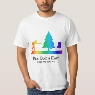 Camiseta Arco-Íris Disco Engraçado Golf Colocando Obstáculo