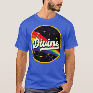 Camiseta Arco-Íris Divino No Estilo De Vintagem Espacial