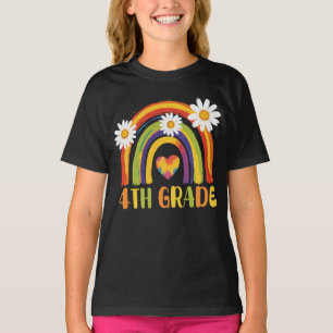 Camiseta Arco-íris do 4º ano de volta à escola do 4º ano