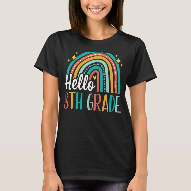 Camiseta Arco-Íris do 8º ano para Professores Raparigas Cri (Frente)