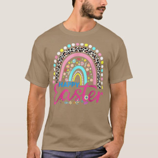 Camiseta Arco-Íris Do Dia Da páscoa Com Ovos E Coelhinho Da