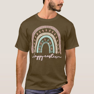 Camiseta Arco-Íris Do Dia Da páscoa Com Ovos E Coelhinho Da
