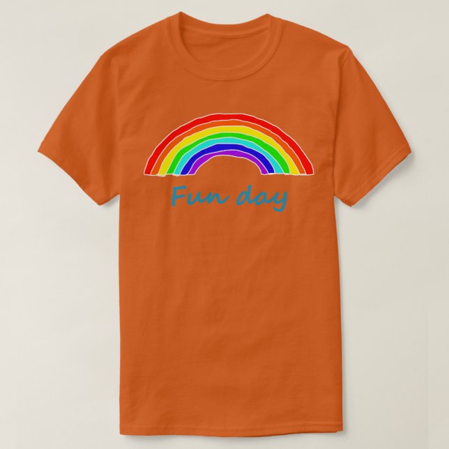 Camiseta Arco-Íris do Dia Divertido (Frente do Design)