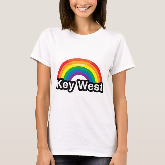 CAMISETA ARCO-ÍRIS DO ORGULHO DE KEY WEST LGBT - .PNG (Frente)