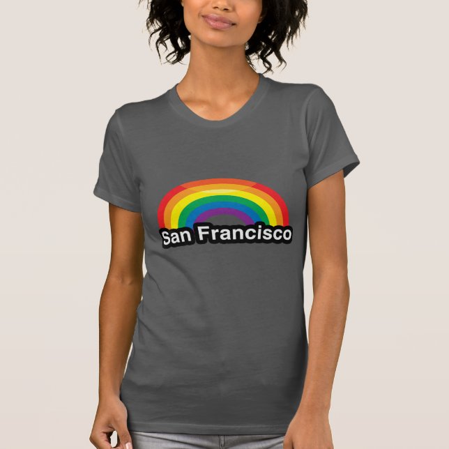 CAMISETA ARCO-ÍRIS DO ORGULHO DE SAN FRANCISCO LGBT - .PNG (Frente)