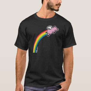 Camiseta Arco-íris do porco do vôo