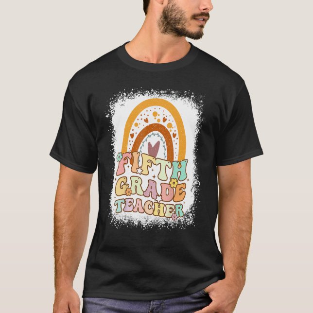 Camiseta Arco-Íris Do Quinto Grau Branqueado De Volta À Esc (Frente)