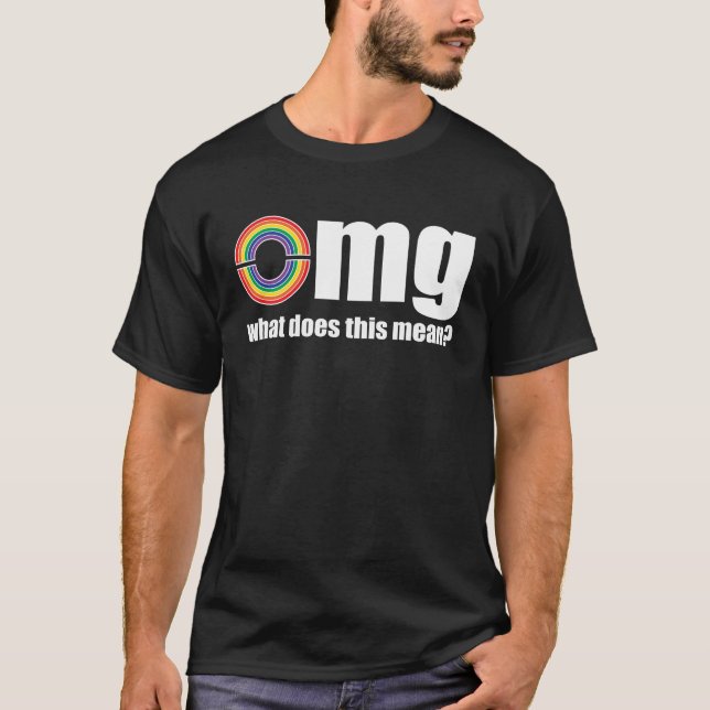 Camiseta Arco-íris dobro de OMG! (Frente)