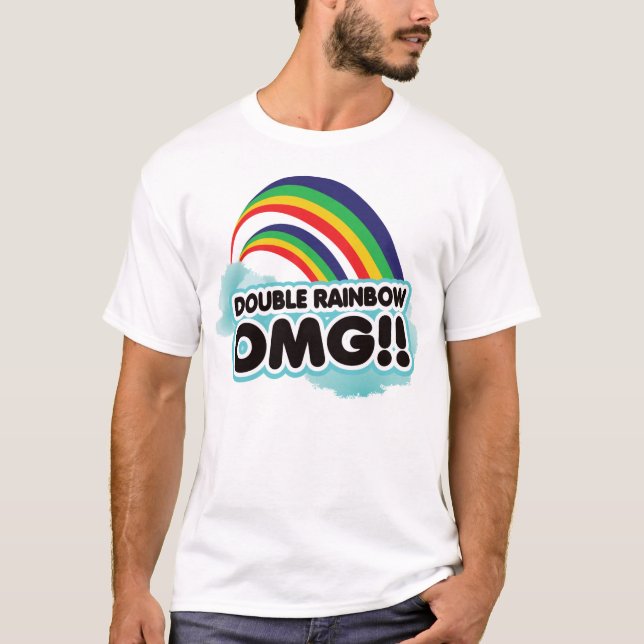 Camiseta arco-íris dobro OMG! (Frente)