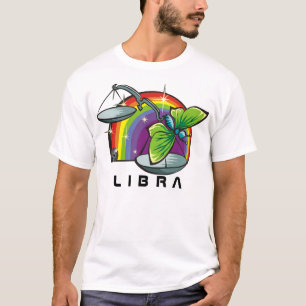 Camiseta arco-íris dos anos 80 com escalas do Libra