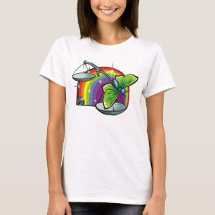 Camiseta arco-íris dos anos 80 com escalas do Libra