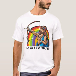 Camiseta Arco-íris dos anos 80 com Sagittarius Archer