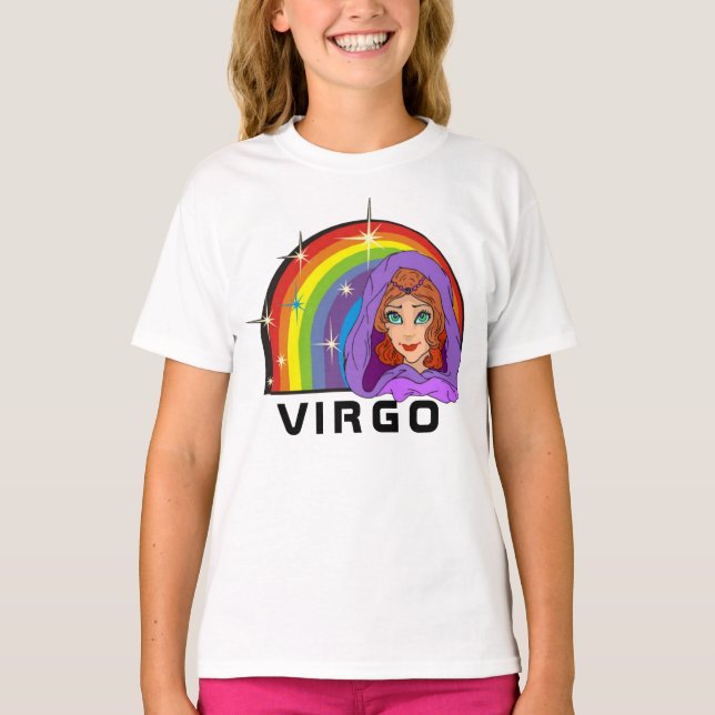 Camiseta Arco-íris dos anos 80 com Virgem (Frente)