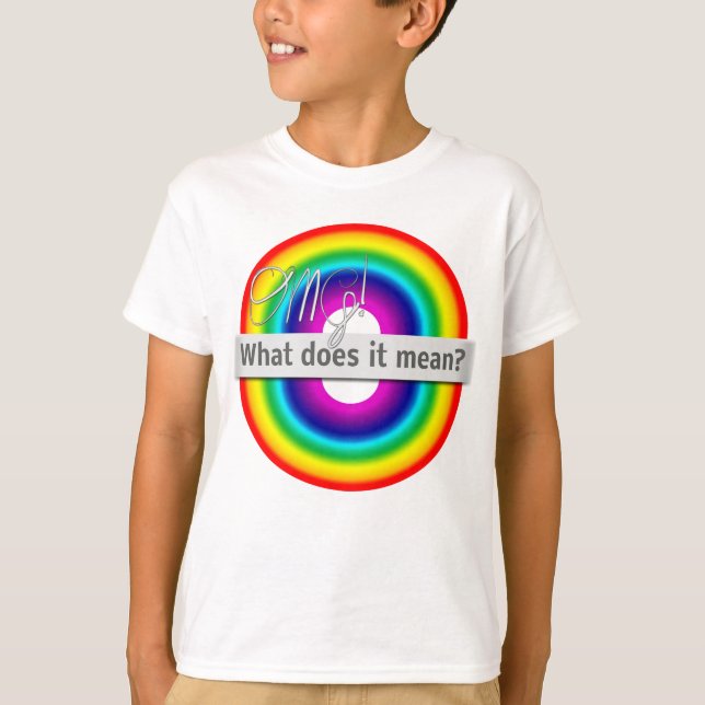 Camiseta Arco-íris duplo: OMG! O que significa? (Frente)