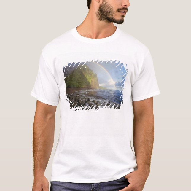 Camiseta Arco-íris duplo sobre os penhascos do Norte (Frente)