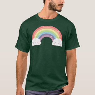Camiseta Arco-Íris e Nuvens Cutes