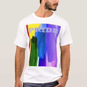 Camiseta Arco-íris em aquarela escovada LGBT PixDezines