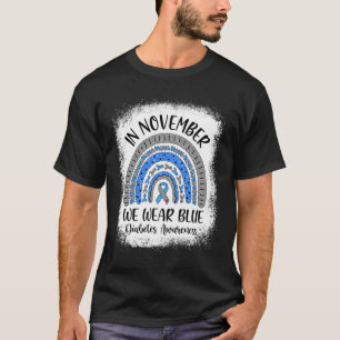 Camiseta Arco-Íris Em Novembro Nós Vestimos Awarenes Azul D
