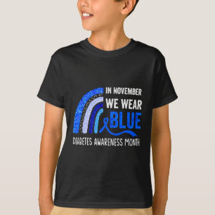 Camiseta Arco-Íris Em Novembro Nós Vestimos Awarenes Azul D