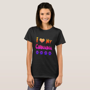 Camiseta Arco-Íris Eu Amo Meu Chihuahua