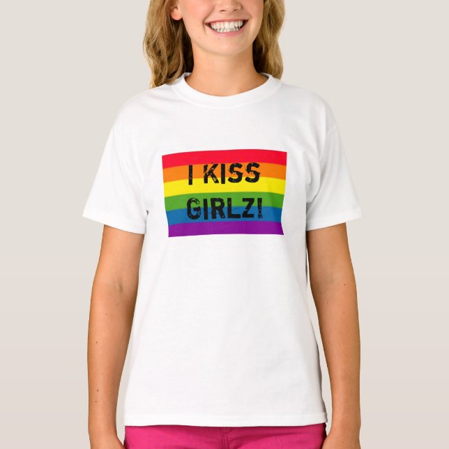 Camiseta ARCO-ÍRIS eu beijo Girlz! (Frente)