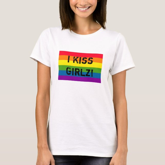Camiseta ARCO-ÍRIS eu beijo Girlz! (Frente)