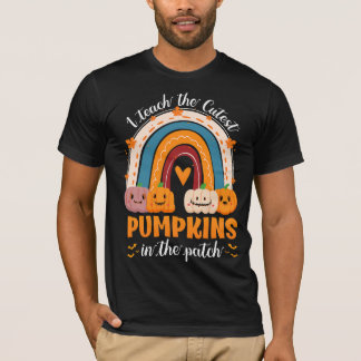 Camiseta Arco-Íris Eu Ensino Os Pumpkins Mais Pobres