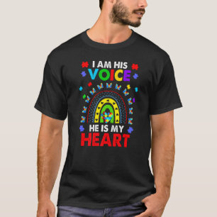 Camiseta Arco-íris Eu Sou Sua Voz Ele É Meu Coração Consciê