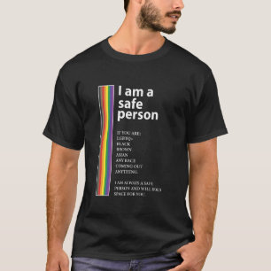 Camiseta Arco-íris Eu Sou uma Pessoa Segura Lésbicas Gays B