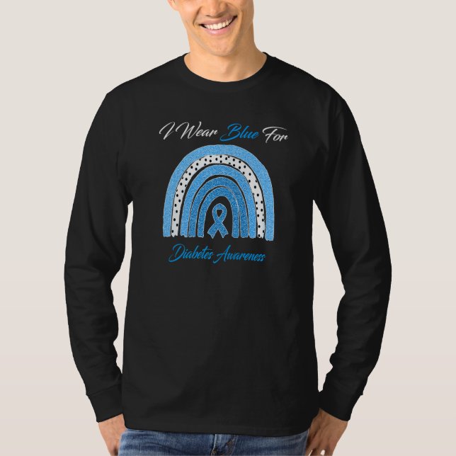 Camiseta Arco-Íris Eu Visto Azul Para A Consciência Da Diab (Frente)