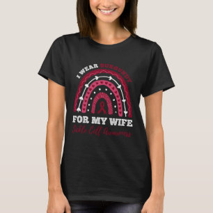 Camiseta Arco-Íris Eu Visto Borgonha Para Minha Esposa Célu