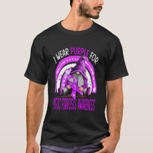 Camiseta Arco-Íris Eu Visto Fibrose Cística Púrpura Consciê
